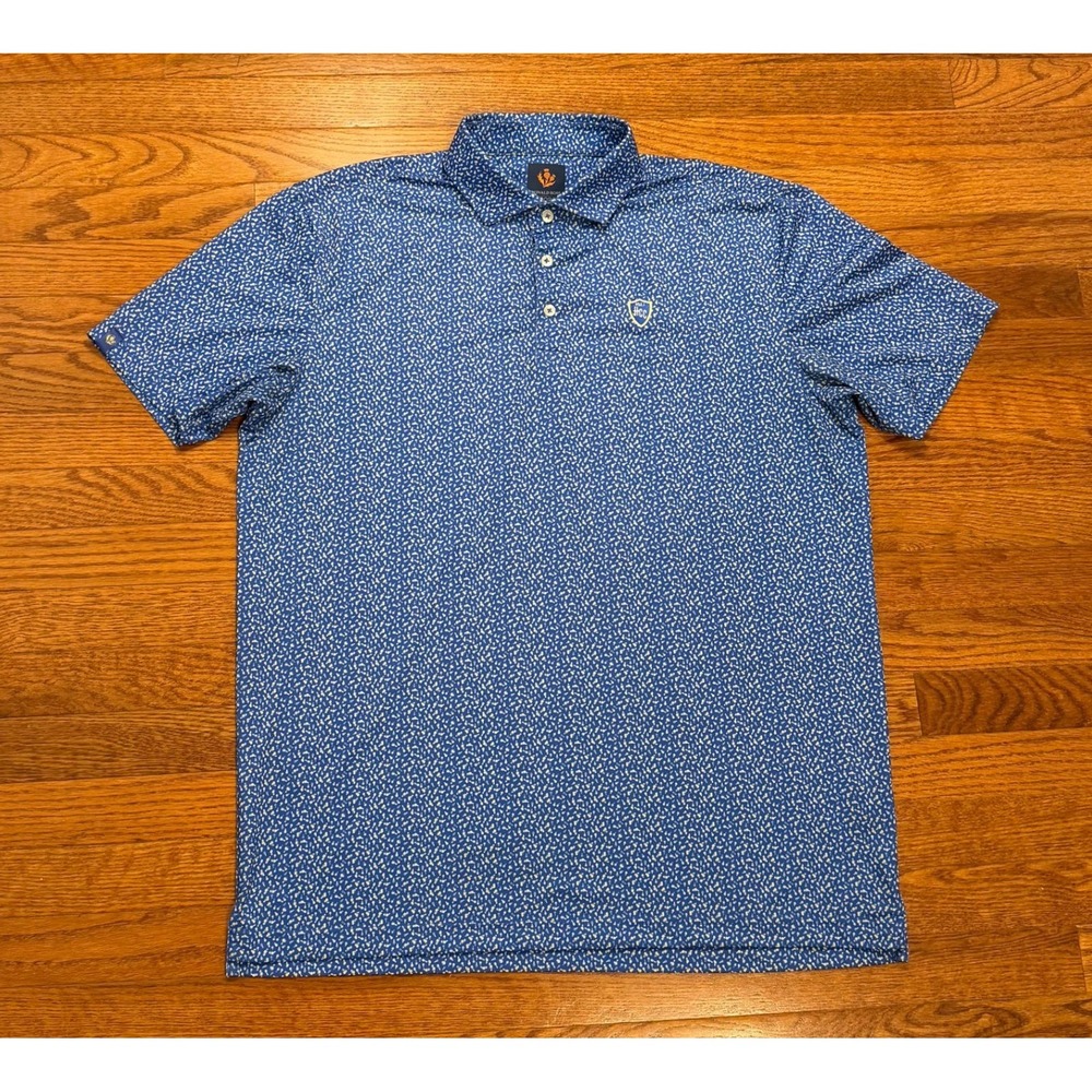 Donald Ross Sport Hillendale Country Club Golf Polo Shirt Mens Large Pattern AOP